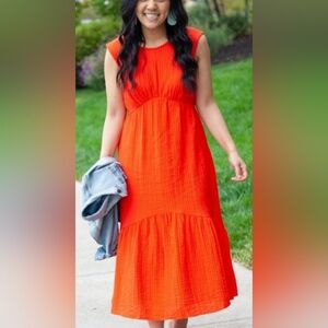 Nine West Tiered Maxi Dress Lined